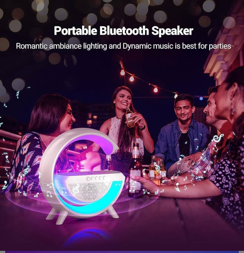 g-shape led wireless charging speaker lamp