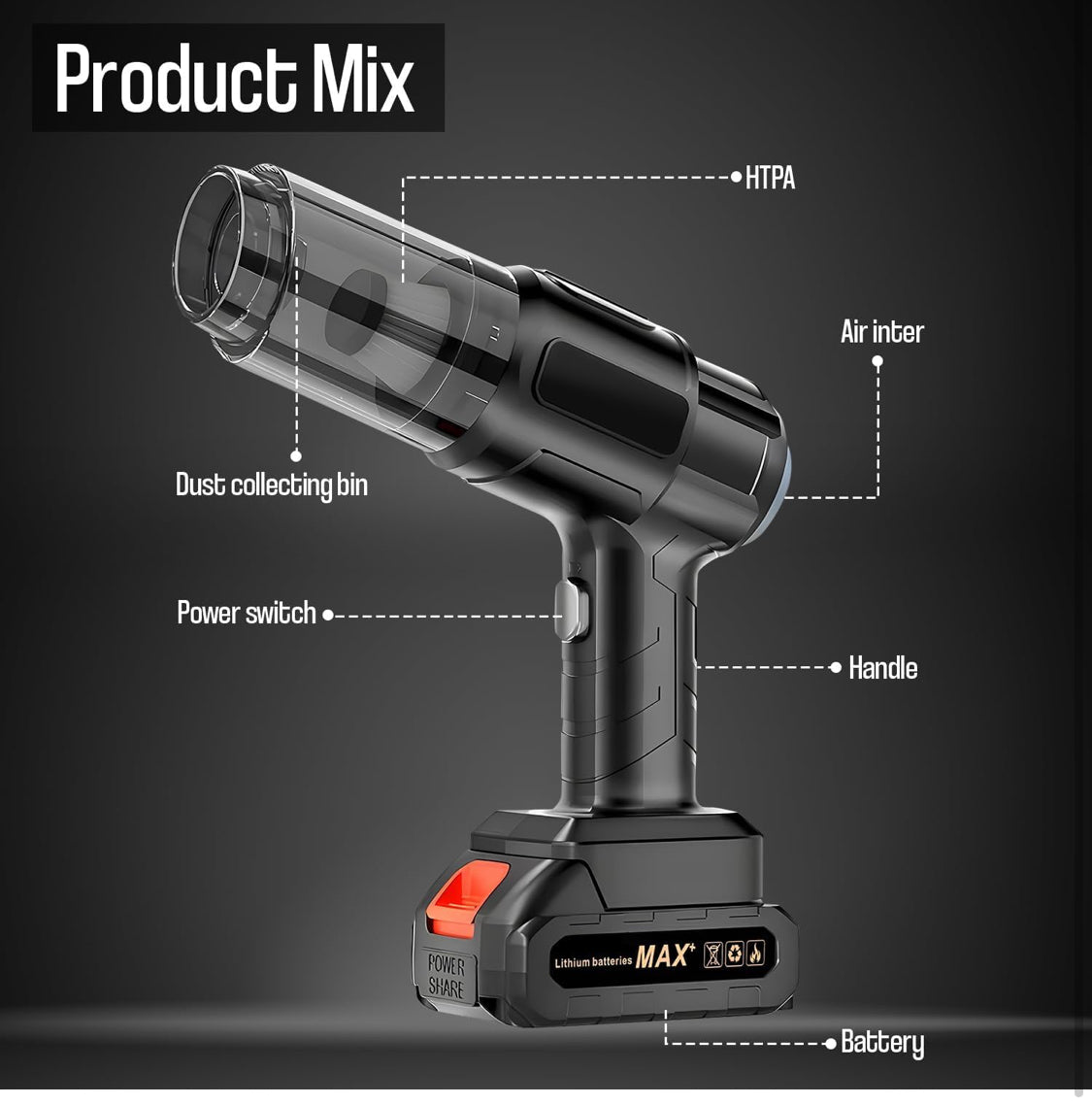 Multifunction 240v Wireless Handheld Vacuum Cleaner