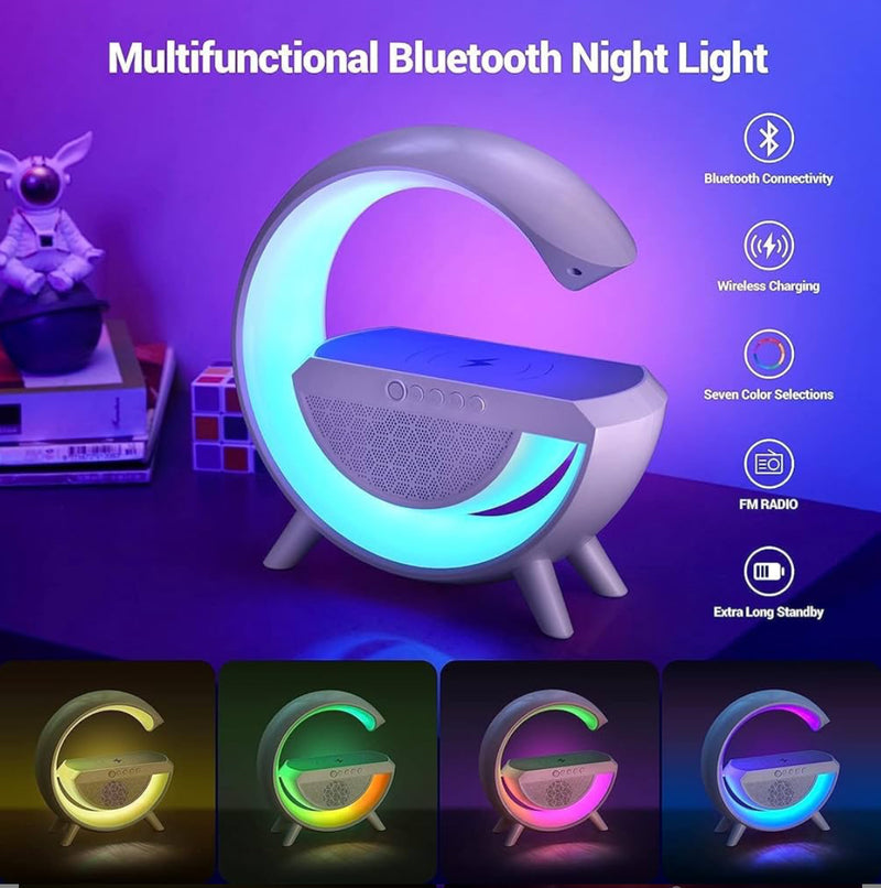 g-shape led wireless charging speaker lamp