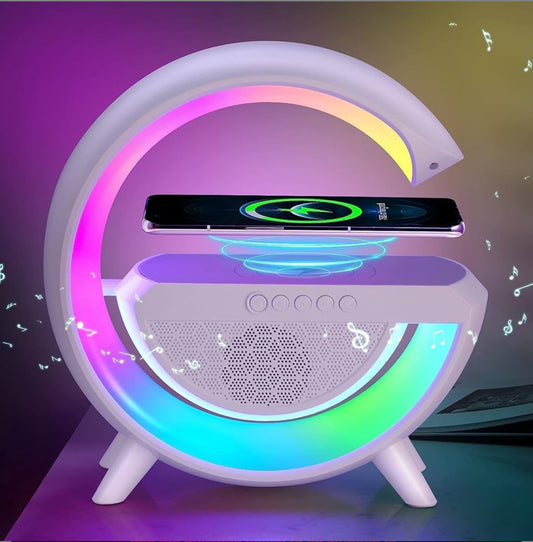 g-shape led wireless charging speaker lamp