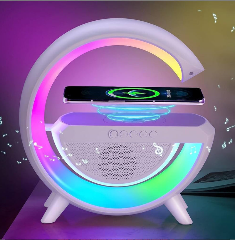 g-shape led wireless charging speaker lamp
