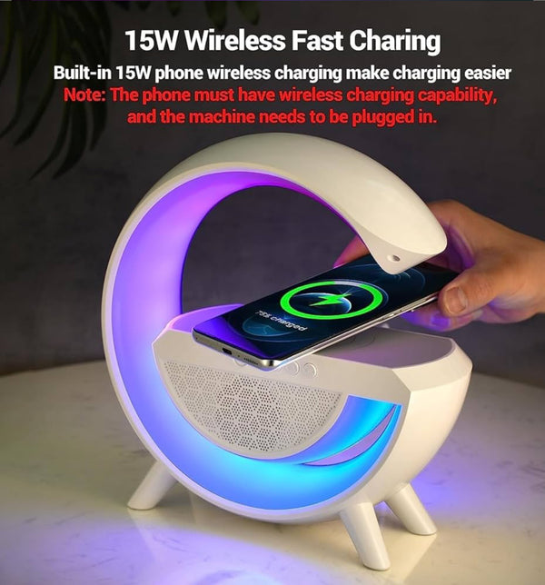 g-shape led wireless charging speaker lamp